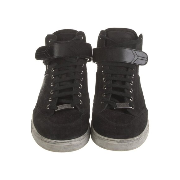 Saint Laurent Suede & Patent Leather High Top Sneakers Black EU 47 / US 14 - Picture 1 of 5